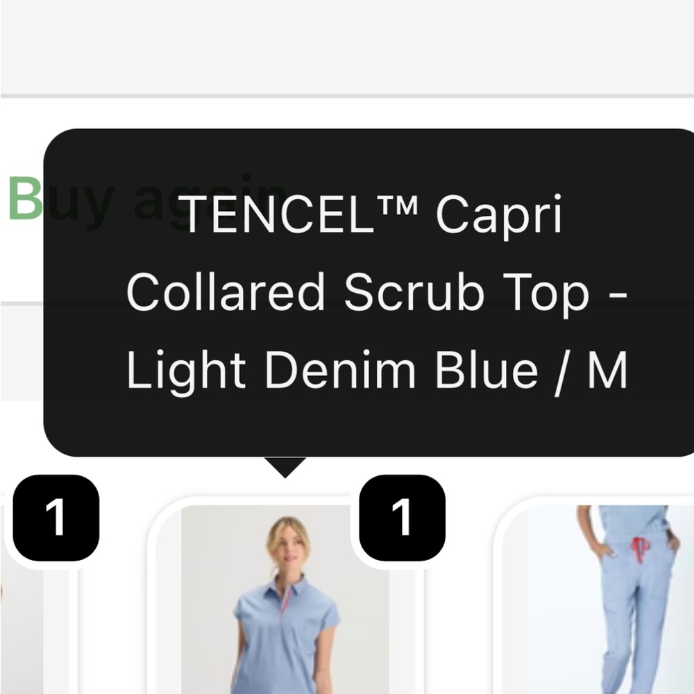 Light Denim Blue Collared Scrub Top-Medium